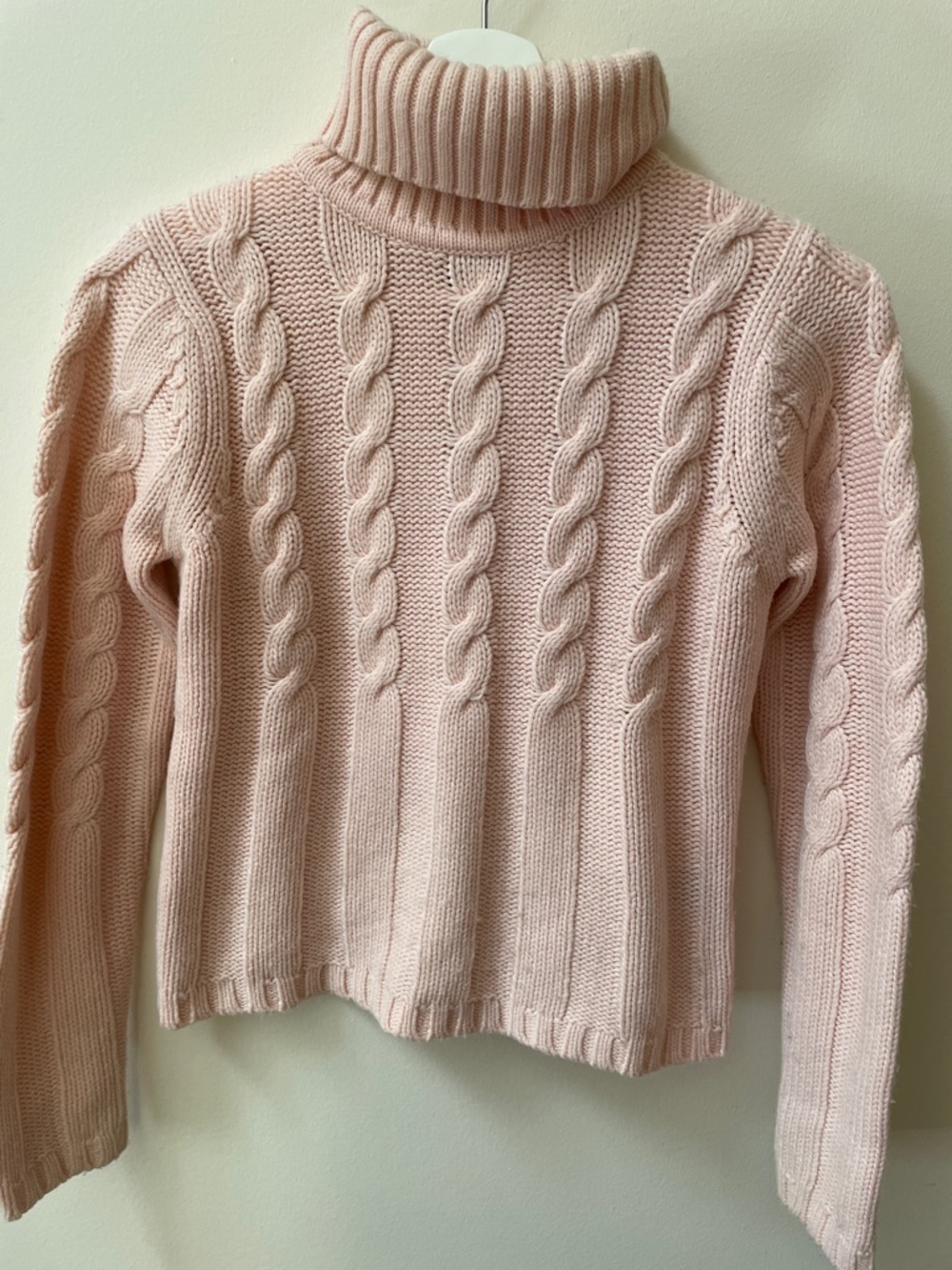 Blush Turtleneck Cable Knit Sweater vintage